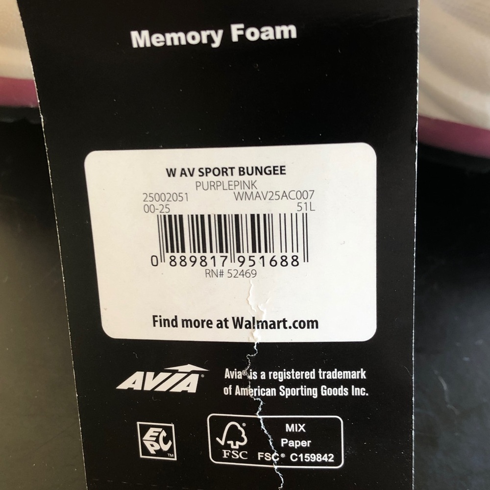 Avia Sport Bungee pink and white athletic shoe size 9 - Picture 3 of 4
